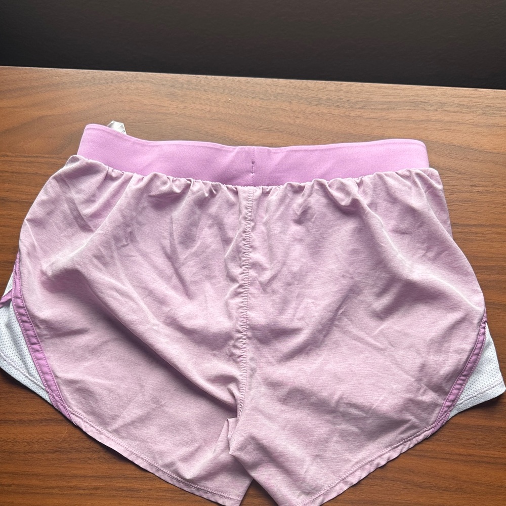 Under Armour Women's Pink and White Athletic Shorts - Picture 2 of 3